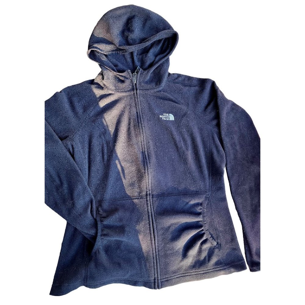 Womens THE NORTH FACE zip front black fleece hoodie‎ Small